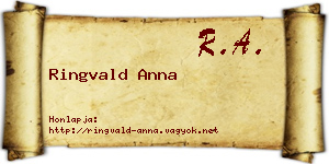 Ringvald Anna névjegykártya